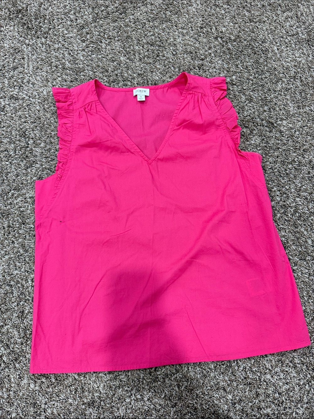 J crew Hot Pink Ruffle Sleeve V-Neck Camisole